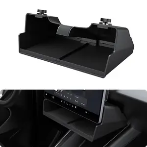 BASENOR 2026 Tesla Model Y Model 3 Under Screen Storage Box [100% Secure] Center Console Organizer Tray for Model Y Juniper 2025 2026 Model 3 Highland 2024 2025 (Standard, Premium & Performance)
