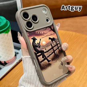 Compatible with iPhone 17 Pro Max 16 Plus 15 14 13 12 11 Air E Western Culture Cowboy Rugged Durable shockproof Anti-Scratch soft Silicone case