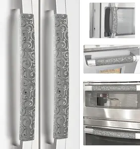 Refrigerator Door Handle Covers, Set of 6, Non-Slip Fridge Handle Covers, Washable Appliance Handle Covers, Keep Your Kitchen Clean, Microwave Oven Dishwasher Handle Protector(Gray,  )