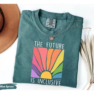 Comfort Colors The Future is Inclusive T-Shirt, Rainbow Shirt, Human Rights Top, LGBTQ Shirt, Pride Shirt, Social Justice Shirt, Pride Month, LGBT Gift For Friend