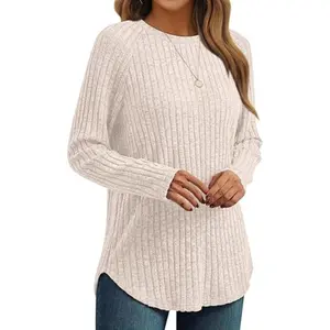Womens Long Sleeve Shirts Fall Fashion Tops  Crewneck Dressy Sweaters Tunic Winter Clothes Casual Outfits