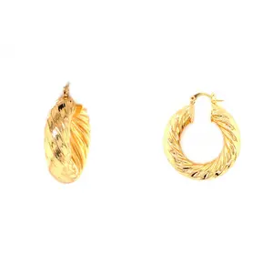 Thick Gold Rope Hoop Earrings - Bold Statement Jewelry