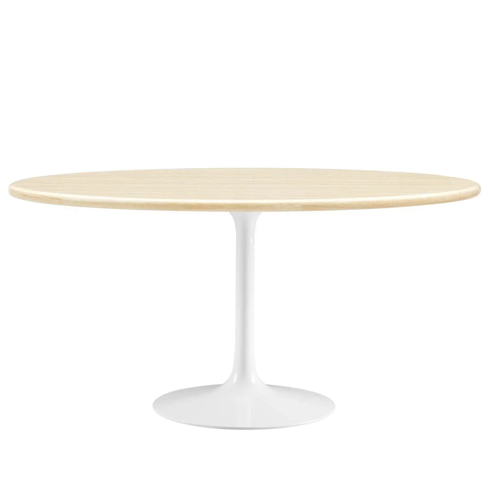 Modway Lippa 60” Oval Artificial Travertine Dining Table