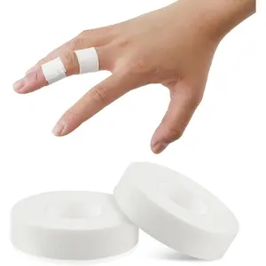 Finger Tape, White Extra Strong 0.6-Inch x 32-feet Athletic Tape for Fingers Feet Sweat Volleyball Finger Tape for Outdoor Sports Climbing Football (2) Elbow Wraps Wrist Wraps