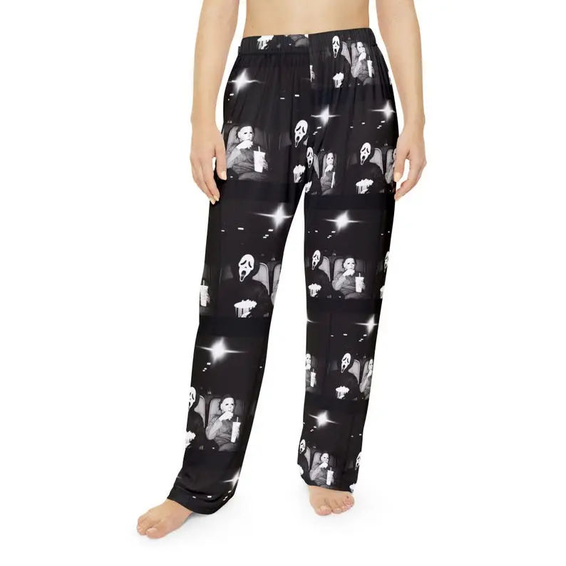 K1iller Icons Halloween Pajama Pants, Spooky Slasher Lounge Wear, Creepy Horror Sleep Pants, Scary Nightwear Gift (Message us for custom)