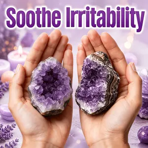 2-Pack Natural Raw Amethyst Geode Clusters, Single Piece 60-85g, Original Amethyst Mineral Specimen, Vintage Natural Stone Desk Decoration, Crystal Collection Handcrafted Raw Stone, Perfect for Crystal Lovers #SummerWins #DealsForYouDays
