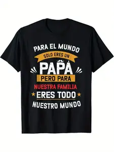 Funny Spanish Dad T-Shirt For Men - Spanish Father's Day & Birthday Gift With Spanish Phrase "Like God -In-Law I Sold You" & Family Slogan, Casual Round Neck Short Sleeve Shirt, Black/White Print (Spanish Text) - Husband Gift Idea