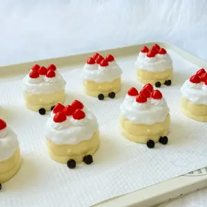 Strawberry Cake Squishy Toy, Handmade Soft Squeeze Toy, Slow Rising Rebound Sticky, for Office Christmas Holiday Halloween Easter Birthday Gift Present, Happy Game Spoof Pinching Toy, Desk Decor