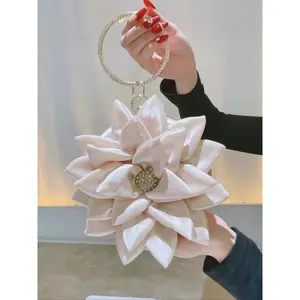 Women's 1 Piece Elegant Flower Design Evening Bag, Fashionable Rhinestone Decorated Top Handle Handbag for Party & Banquet, Wedding Accessory, Elegant Evening Purse, Gift for Her 2025