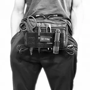 Outdoor Tactical Multi-functional MOLLE Storage Bag, Portable Organizer for Sport Gear, Modular Tool Pouch for Camping and Hiking