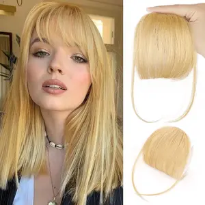 100% Human Hair Clip In Wispy Bangs | Natural Body Wave Fringe Extension