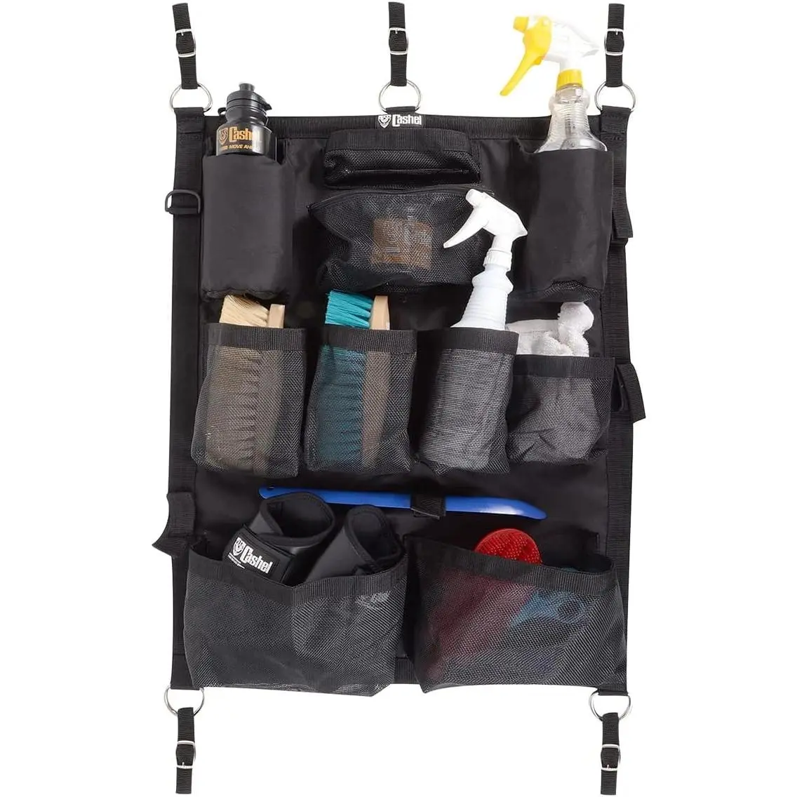 Cashel Stall Organizer - Polyethylene Horse Barn Storage with Mesh & Insulated Pockets
