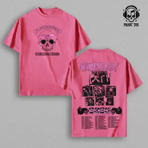 GreyDay 2026 Tour Shirt – Vintage Tshirt Oversized Graphic T Shirt, G59 Skull Pink Bandana Design, Rap Underground Hip Hop Streetwear, Concert Tour Merch Aesthetic, Heavyweight Cotton Unisex Tee, Gift for Music Fans