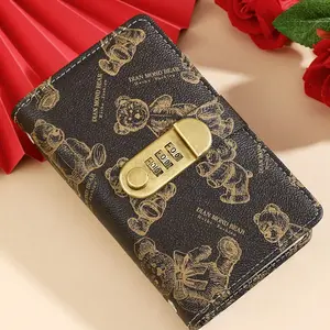 Bear Password Lock Savings Book, Combination Lock Security Money Album, Paper Currency Collection Organizer, Safe Storage Ledger