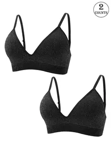 3pcs women sports bra with anti-slip lift, underwire and hook & eye closure skin-friendly soft for commuting, gym, and running Workout Bra