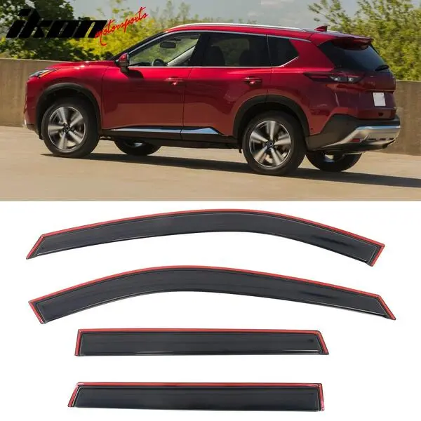 Fits 2021-2026 Nissan Rogue 4PCS In-channel Window Visors Side Rain Sun Vent Shade