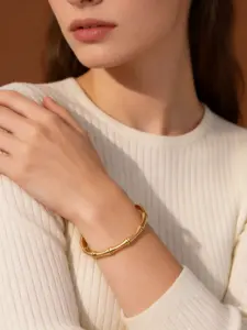 Women's Bamboo Stainless Steel Bracelet, Classic Style with Elegant Woven Design, Perfect for Everyday and Party Wear, All Seasons Accessory