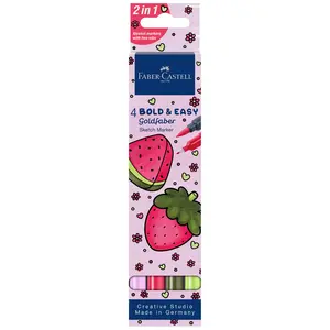 Bold & Easy Coloring Goldfaber Sketch Markers 4ct Fruit - #FC164816