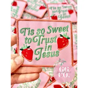 Tis So Sweet To Trust In Jesus Patch, Christian Hat Patch, Embroidered Patch, Trucker Hat Patch, Iron On, Trendy Hat Patch, Jesus Patch.