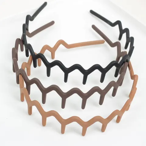 Solid Color Wave Design Hair Hoop Set, Zigzag Headband, Plastic Headband, Casual Versatile Hair Accessories for Women & Girls, Minimalist Headwear Suitable for Thick Hair, Minimalist Hair Hoops, Head Bands Thick