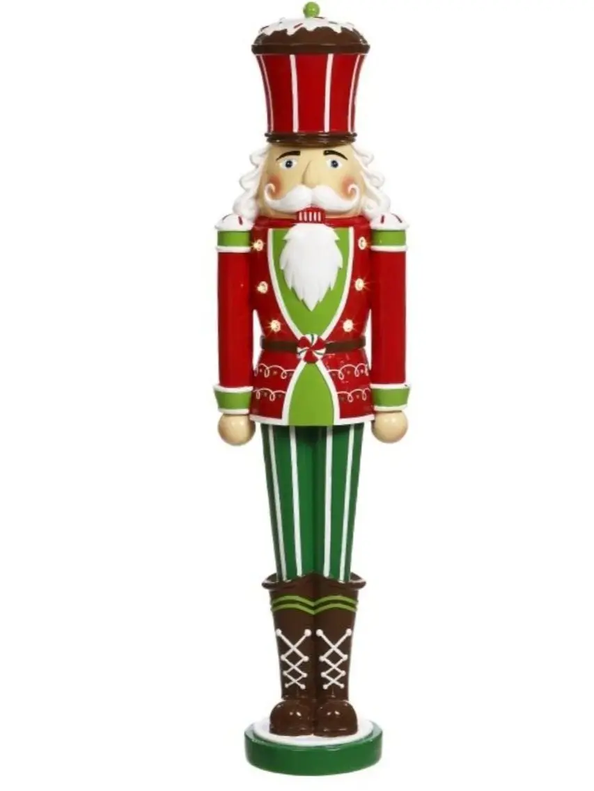 27 Inch Lighted Christmas Nutcracker Figurine, Festive Holiday Home Decor