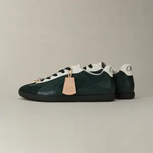 OLD ORDER Turbo Lite British Racing Green Sneakers for Women and Men Low Profile Thin Sole German Trainer Shoes Breathable Lightweight 2026 Summer Retro Casual Everyday Walking Streetwear Trainers