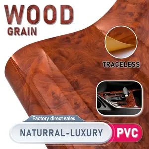 High Gloss Car Sticker, Wood Grain Vinyl Film, Self-Adhesive, UV Resistant, Waterproof, Scratch Cover, Durable, for Cars, Furniture, Glass, Metal, Plastic, Ceramic