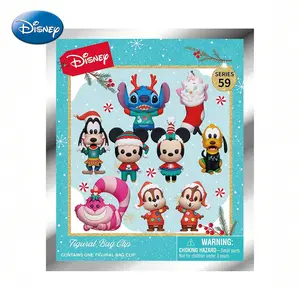 1Pc Disney Officially Licensed Mickey and His Friends Stitch Mystery Bulk Bag Clip Cartoon Characters Collectiont PVC Keychain Keyring Random One Desktop Ornaments Room Decoration Birthday Christmas Halloween Gifts for Friends Family