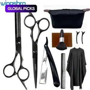 Hair Styling Tool Set, 1 Set Professional Hair Cutting Kit, Haircut Kits, Hair Cutting Accessories for Home & Salon Use, Hair Styling Tools for Men & Women, Haircutting Tools, Stainless #GLOBAL PICKS