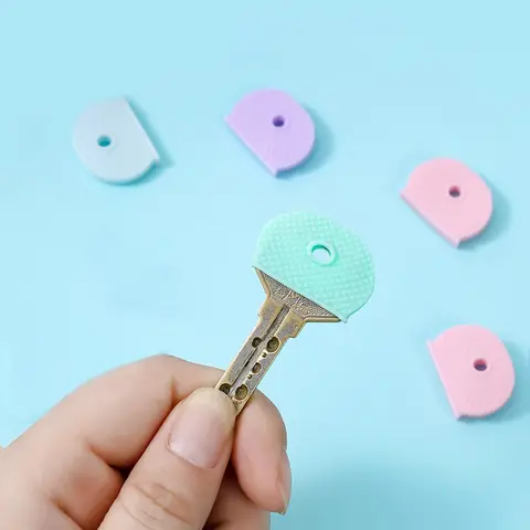 Random Color Key Cap Covers, 5pcs Cute Silicone Key Cap Covers for Keychain, Versatile Accessories for Door Key for Daily Use, Keychain Kawaii