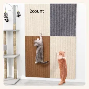 New 2-Piece Cat Scratch Mat Sofa Protector, Customizable Wall Stickers, Self-Adhesive Cat Climbing Pads, Durable Scratch Boards for Home Protection, Vertical Scratcher
