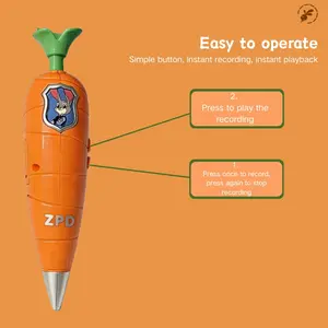 Multi func Zootopia  3D Printed Stand & Judy  Carrot Voice Recorder | 60s Mini Recording 2-in-1 Gel Pen | Valentine's Gift