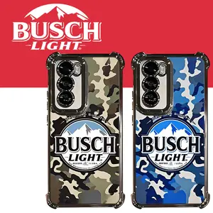 Busch Light Beer Lover Retro Pattern Electroplated TPU Casing For SAMSUNG GALAXY S22 S23 S24 S25 FE ULTRA PLUS EDGE Four Corners Anti-Fall Transparent Soft Silicone Gift Shockproof Protection Anti-Drop Protective Protector Phone Cases Shell Cover AM1375