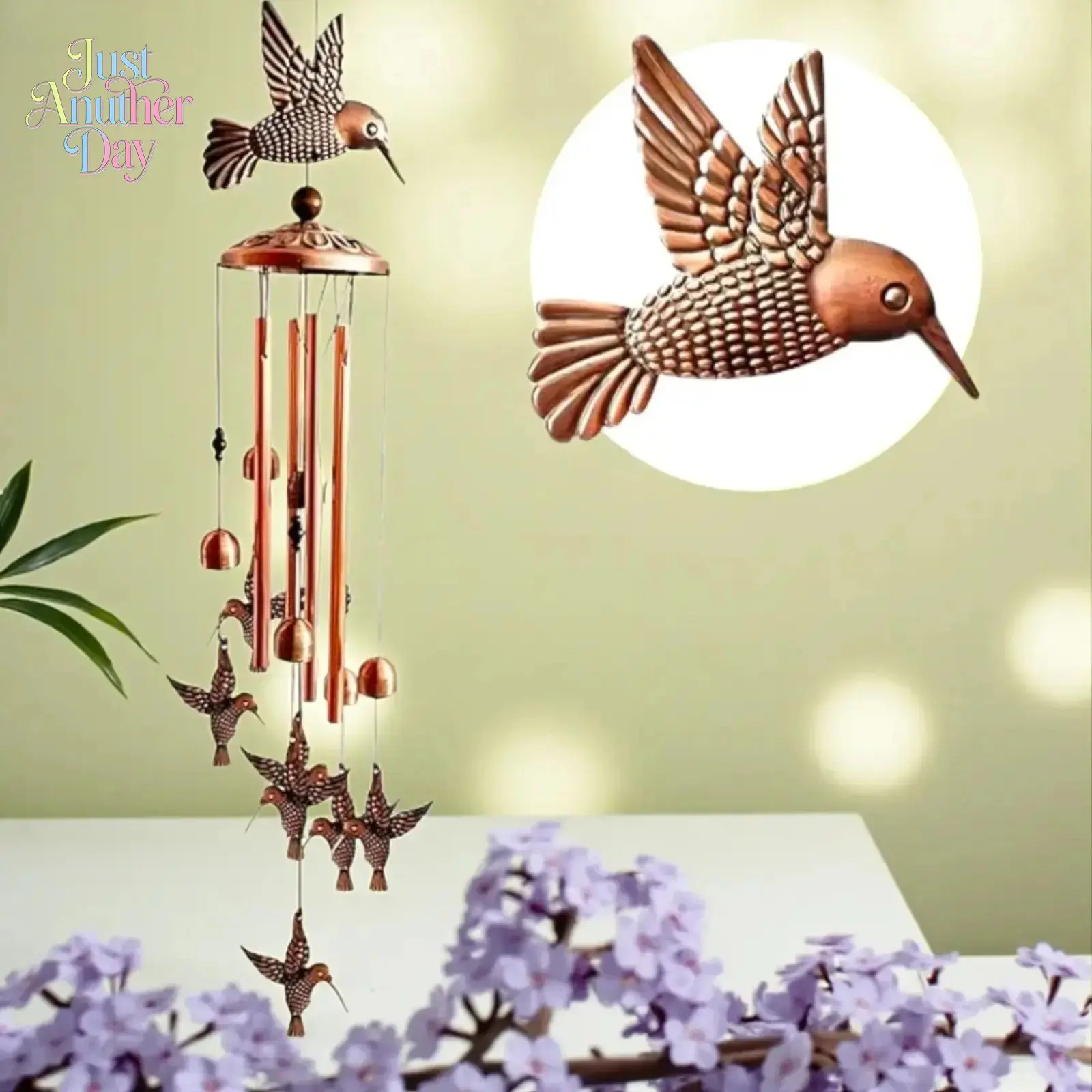 Outdoor Hummingbird Wind Chimes – Aluminum Bird Windchimes with Melodic Clear Sound, Decorative Festival Hanging Ornaments, Perfect for Home Patio, Yard & Garden Decor, Heartfelt Memorial & Sympathy Gift for Loved Ones