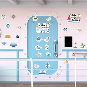 Cruise Door Decorations Magnetic, 27 Pcs Large Nautical Cruise Ship Magnets for Door Funny Carnival Sea Navigation Door Magnets for Door Decorations Fridge Car Cabin Party Supplies Colorful Metal Plastic beaded flowers