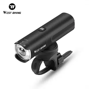 WEST BIKING Bicycle Headlight.800LM Rechargeable Bike Headlight, Safety Warning Light for Night Riding, Aluminum Alloy Waterproof Bike Front Light