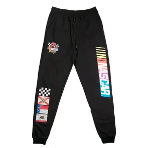 NASCAR Racing Various Logo Black Jogger Adult Sweat pant