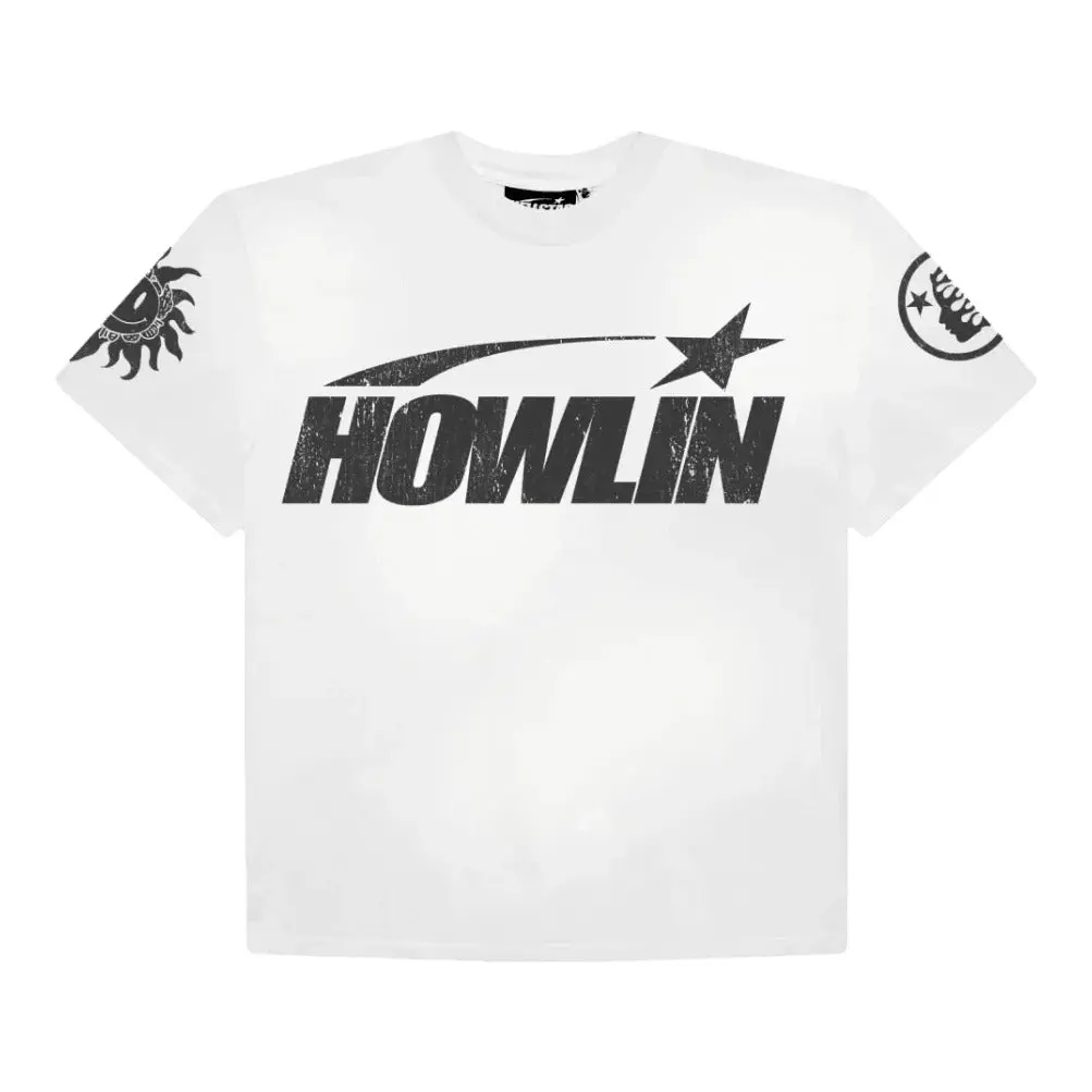 Hellstar x Howlin' Ray's T-Shirt White, Authentic, Short Sleeve, Crew Neck, Cotton, Streetwear Tee, Casual Everyday Top