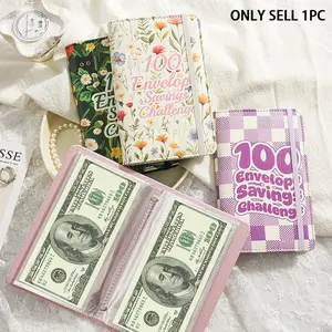 1 Savings Notebook with Strap, Includes 100 Days Card Paper, Budget Envelope and Saving Card, Weekly Budget Planner, No Date System
