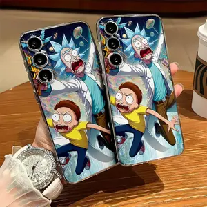 Rick And Morty Phone Case, TPU Protective Case, Suitable for Samsung Galaxy S25/ 24/ 23/ 22/ 21/ Plus/ Ultra/ FE|A73/ 72/ 71/ 56/ 55/ 53/ 42/ 41/ 36/ 35/ 34/ 25/ 22 For iphone 17 16 15 14 13 12 11 17Air Plus Pro Promax .2D Flat.Hallow
