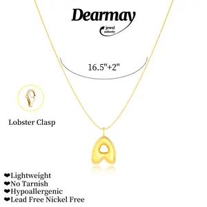 Dearmay Christmas Bubble Letter Necklace for Women , Balloon Initial Personalized A-Z Alphabet Pendant Cute Choker Necklace Women Girls Charm Gift Jewlery Jewellery