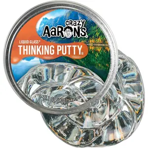 Thinking Putty - Liquid Glass - See-Through Putty for Kids and Adults in a 4" Tin - Creative and Endless Fun, Stress Relief Therapy Toys, Never Dries Out - Made in USA