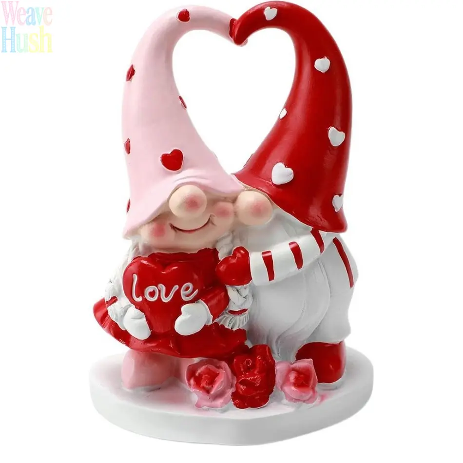 Romantic Valentine's Day Gnome Statue - Valentine's Day Couple Ornament B, Decorative Figurines & Miniatures, Tabletop Home Decor, Sweet Anniversary Gift for Partners, Whimsical Home Decor, Love Couple, Room Decor
