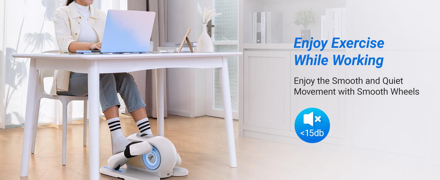 MERACH Under Desk Elliptical Machine Ellipse Leg Exerciser for Seniors 12 Adjustable Speed Quiet & Portable Seated Pedal Remote Control & Non-Slip Pad SpringStatements