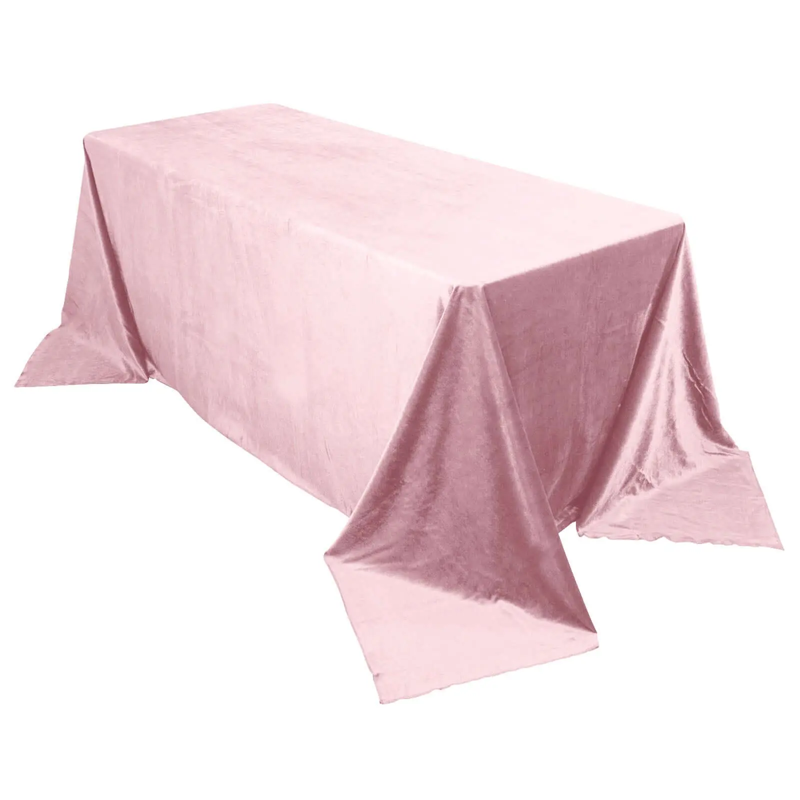 Premium Velvet Solid 90"x132" Rectangle Tablecloth - Blush Pink, Reusable, Soft, Seamless Table Cover for Weddings, Corporate Events, Fade Resistant, Hand Wash Only, Wedding