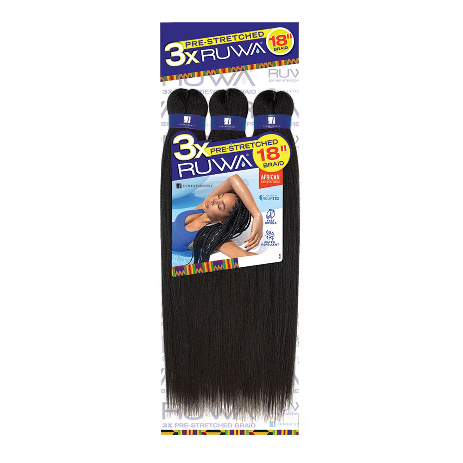 Sensationnel XPRESSION 3X Ruwa Pre-Stretched Soft Lightweight Braid, 18" Synthetic Hair Extension for Active Lifestyle, Makes Hair More Manageable with Moisturizing Conditioning Shampoo Compatibility