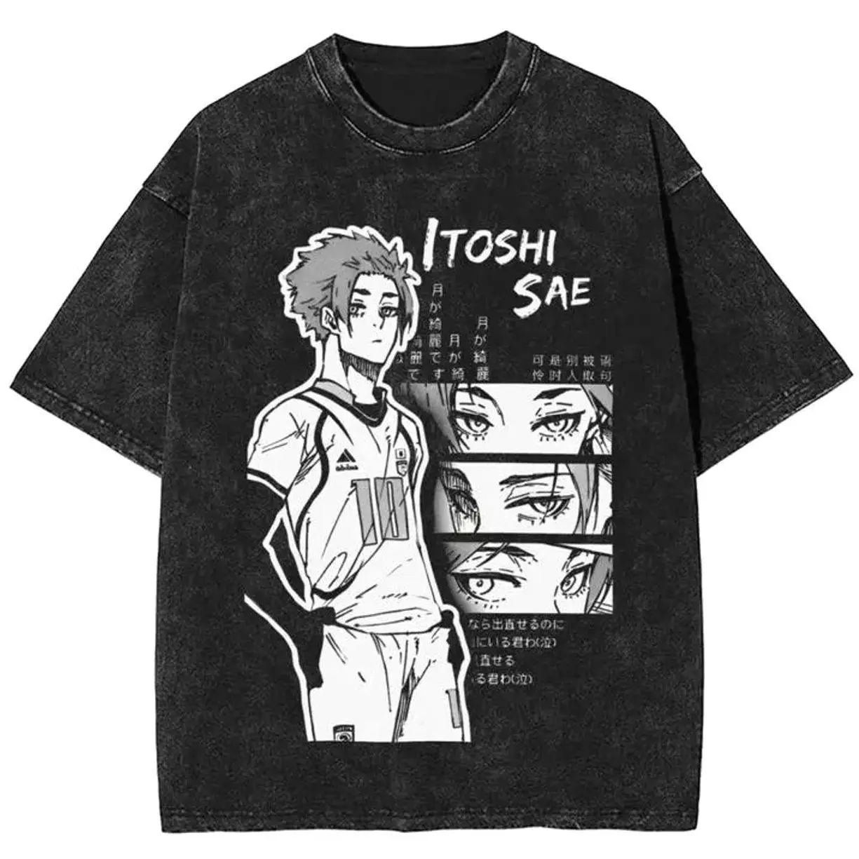 Hot Anime Blue Lock Itoshi Sae Cool Print T Shirt Men Women Oversized T-shirts Washed Cotton Tee Harajuku Male Manga Tshirt         K60 TV3