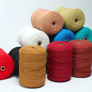 VENROII Macrame Cord 3mm X 550 Yards, 100% Natural Cotton Macrame Rope, 4 Strand Twisted Cotton Cord For DIY Crafts Knitting Plant Hangers Wedding Decor (13 Colors)