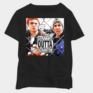Women's The Office Print Short-Sleeve T-Shirt, Unisex Smart Wear, Soft Comfortable Cotton Fabric Tee, Lightweight The Office Gift Straight Outta Lazy Scranton