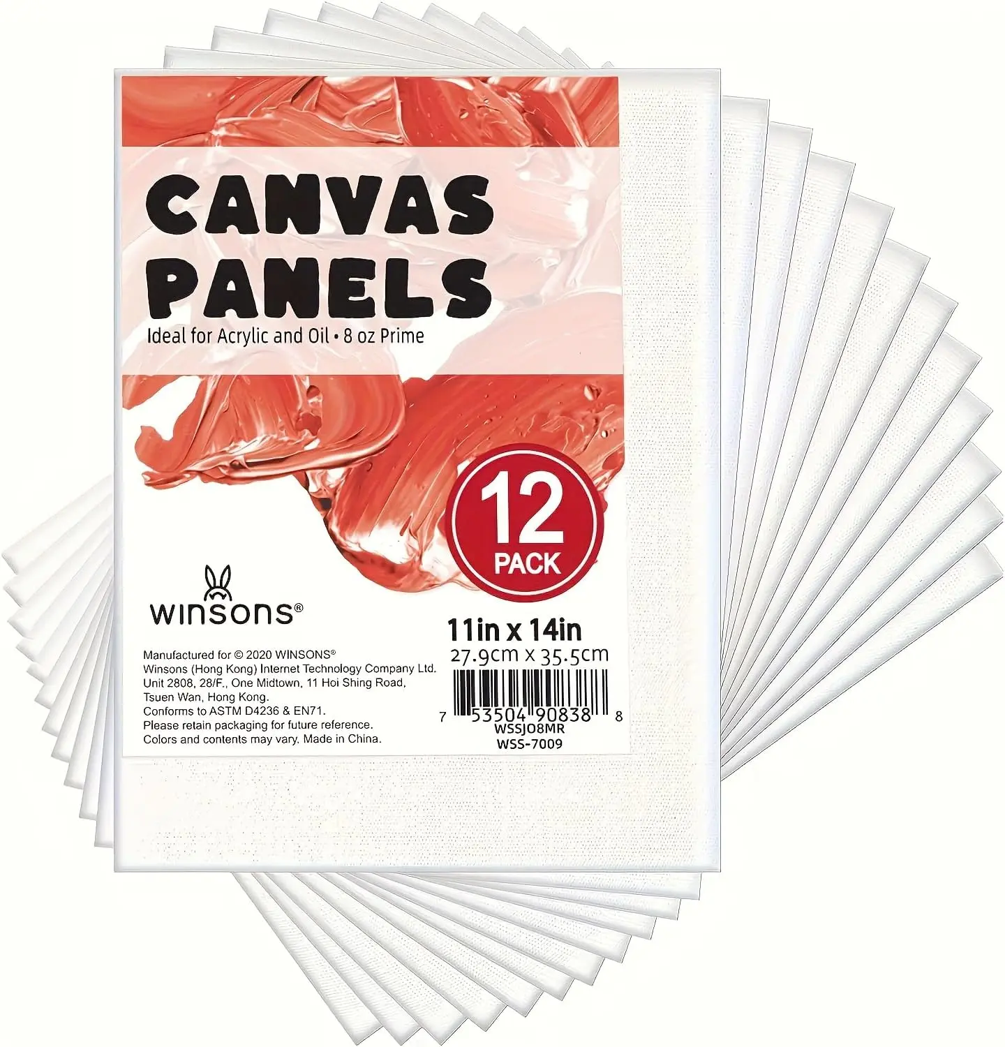 Winsons Art Boards - Triple-Primed for Acrylic, Oil, Watercolor Painting, Office Stationery Supplies